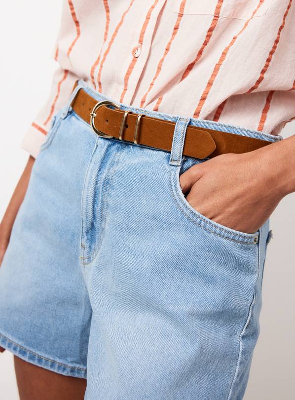 Light Denim A Line Belted Boy Shorts 8